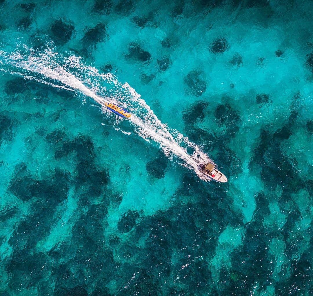 Who already tried it ? Is it not awesome with this blue water ? #nofilter
.
?? by @balidroneproduction
.
@djiglobal @airvuz @dronestagr.am @drone_bali_club @natgeo @natgeoindonesia @droneoftheday 
#labuanbajo #indonesia #reef #ocean #fisher #lagoon #boat #kapal #beach #paradise #paradisebeach #inspire2 #mavic2pro #dji #mavic2 #djiglobal #dronephotography #dronestagram #droneoftheday